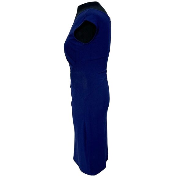 Ann Taylor Size 00P  Color Solid Blue Sleeveless Sheath Dress Very Sexy - Picture 3 of 5